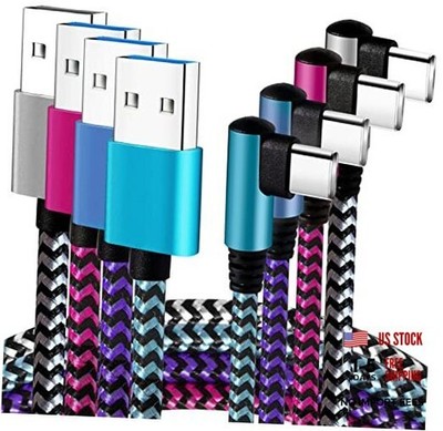 USB C Angle Cord: [90 Degree/6ft/4Pack] Nylon USB C Cable Compatible with