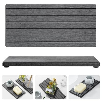 2PCS Diatomite Water Absorbing Stone Drying Tray 2pcs - 8''x 3.8'' - Dark Gray