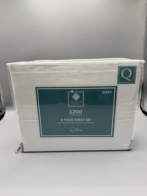 Tranquil Home White Willow 1200TC QUEEN Sheet Set Cotton Blend NEW