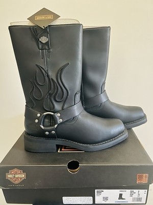 Harley-Davidson Hustin Black Motorcycle Harness Boots, D96310 Men s size 9M