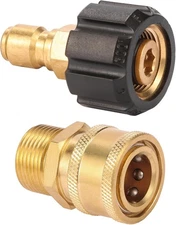 Pressure Washer Quick Connect Fittings, M22 14mm to 3/8", 1 Set 