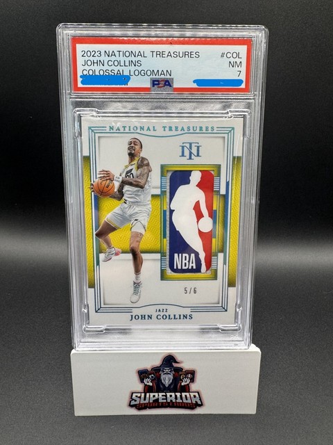 2023 National Treasures Colossal Logoman John Collins 5/6 Spiel USed!