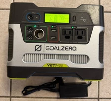 Goal Zero Silver Black Yeti 400 Portable Power Station New Battery & AC Charger