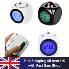 Digital LED Projection Alarm Clock Projector Voice Talking Time Temperature