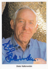 Original Autogrammkarte von Dieter Hallervorden - Der Dichter & die Brombeeruhr
