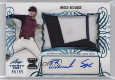 2021 Leaf Trinity Platinum 95/99 Brock Selvidge #PA-BS1 Patch Auto nd3