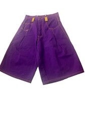 Karl Kani Vintage Rare 1990s Metal Plate Baggy Denim Shorts Jorts Made in USA