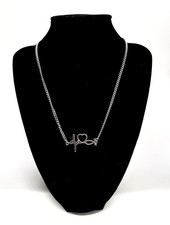 Medical Jewelry Stainless Necklace Heartbeat EKG Nurse Doctor Pendant 17.5 0644