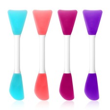 Silicone Face Mask Applicator, 4 PCS Double-End Mask Brushes for Facial Mud M...