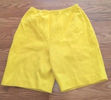 1970s Lemon Yellow Polyester Shorts Catalina Sportswear Elastic 11/12 6.5" VTG