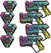 Rechargeable Laser Tag Set of 4 Lazer Game for Kids Indoor Outdoor Play Gift
