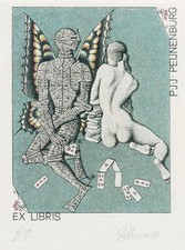 Exlibris Valerii Mishin - Peijnenburg / Surrealism Offset Print Ex-Libris