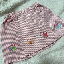 mezzo piano stripe pattern embroidered skirt