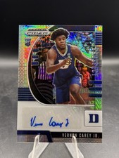 2020-21 Panini Prizm Draft Picks Basketball Hyper Rookie Auto Vernon Carey Jr.