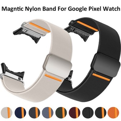 Für Google Pixel Watch 3 / 4 45mm Ersatz Nylon Magnet Armband Watch Uhrenarmband