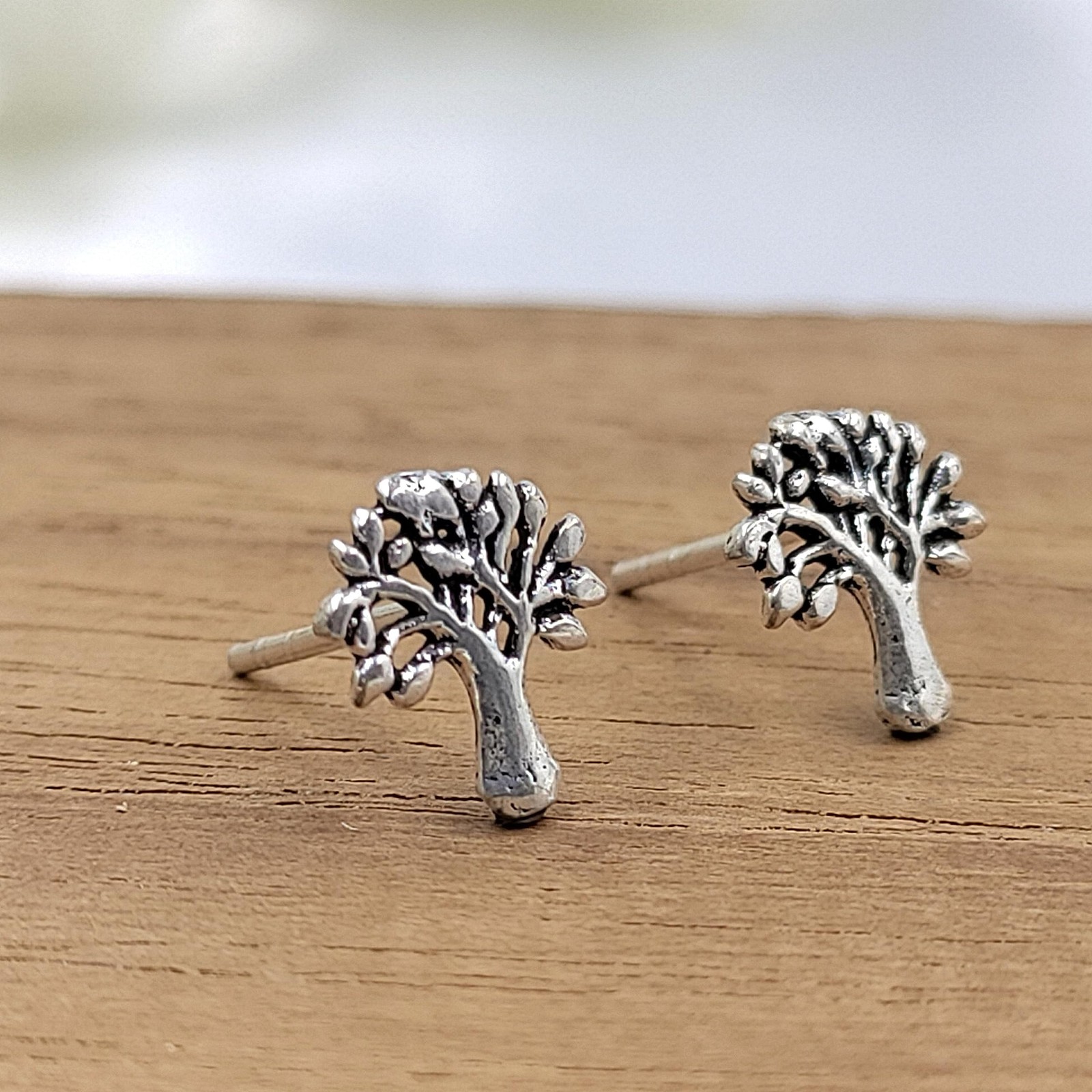 925 Silver Tree of Life Earrings Family Tree Jewelry Boho Stud Earrings