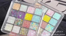 16 Color Glitter Eyeshadow Palette Matte Shimmer Mermaid Look Long Lasting