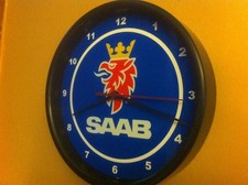 Saab Logo Motors Auto Garage Mechanic Man Cave Advertising Clock Sign
