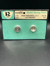 RussKit Set 731-50 Front Road Wheels 15" 5-40 Threaded  1/32 Vintage Slot Car 