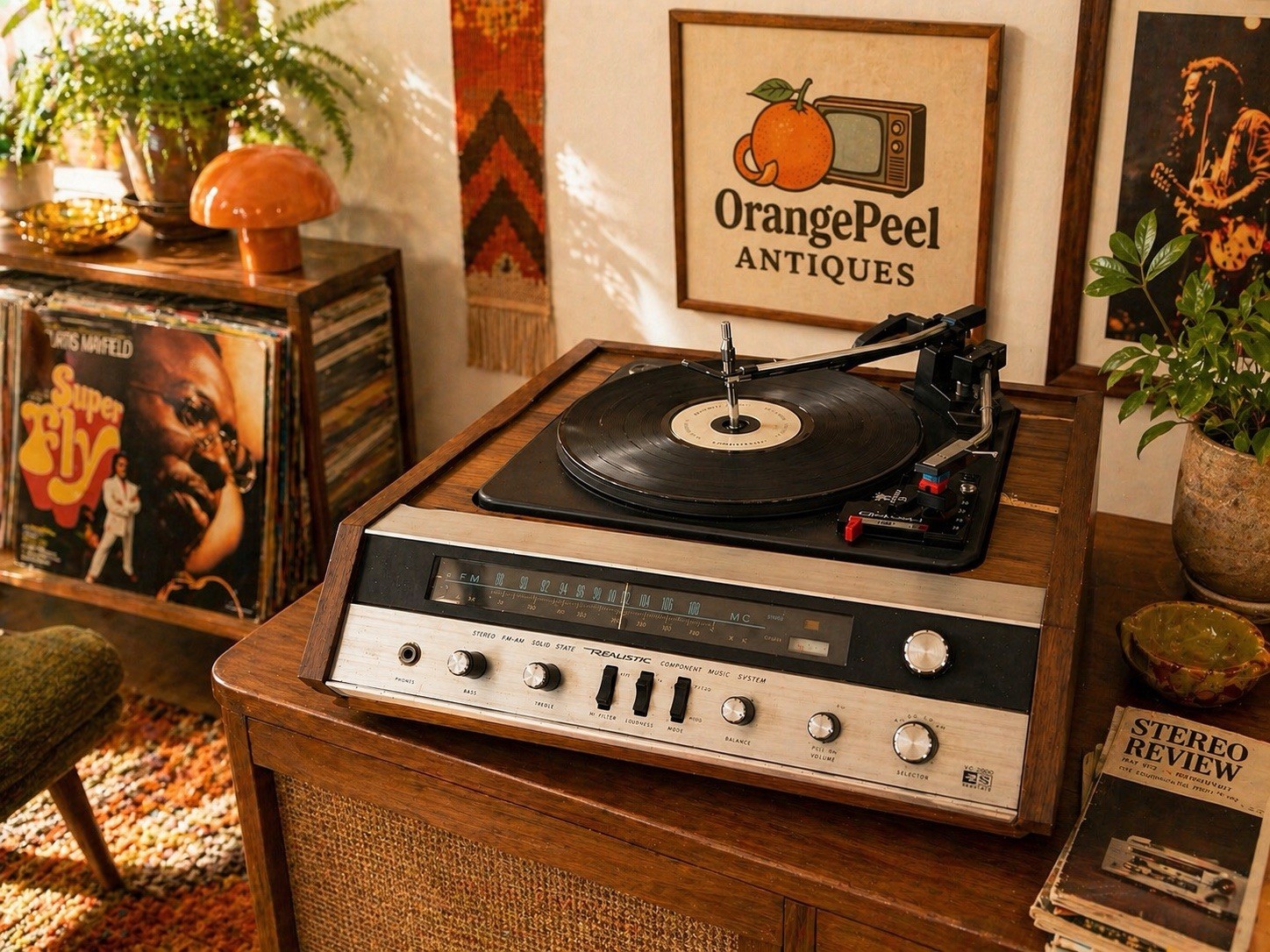 🍊Vintage 1970s Realistic FM/AM Stereo Receiver Turntable 