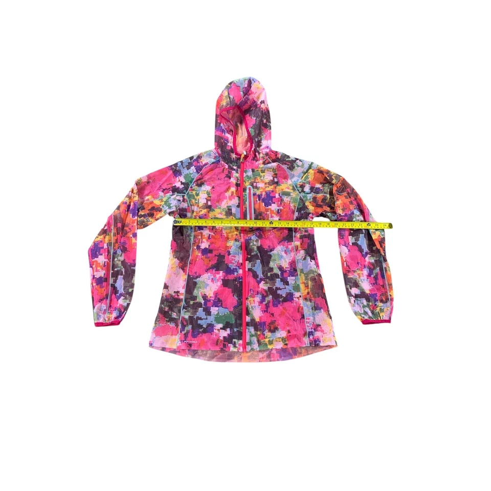 Chaqueta para correr Saucony Runshield para mujer cremallera completa con capucha estampado multicolor Foto 3 de 4