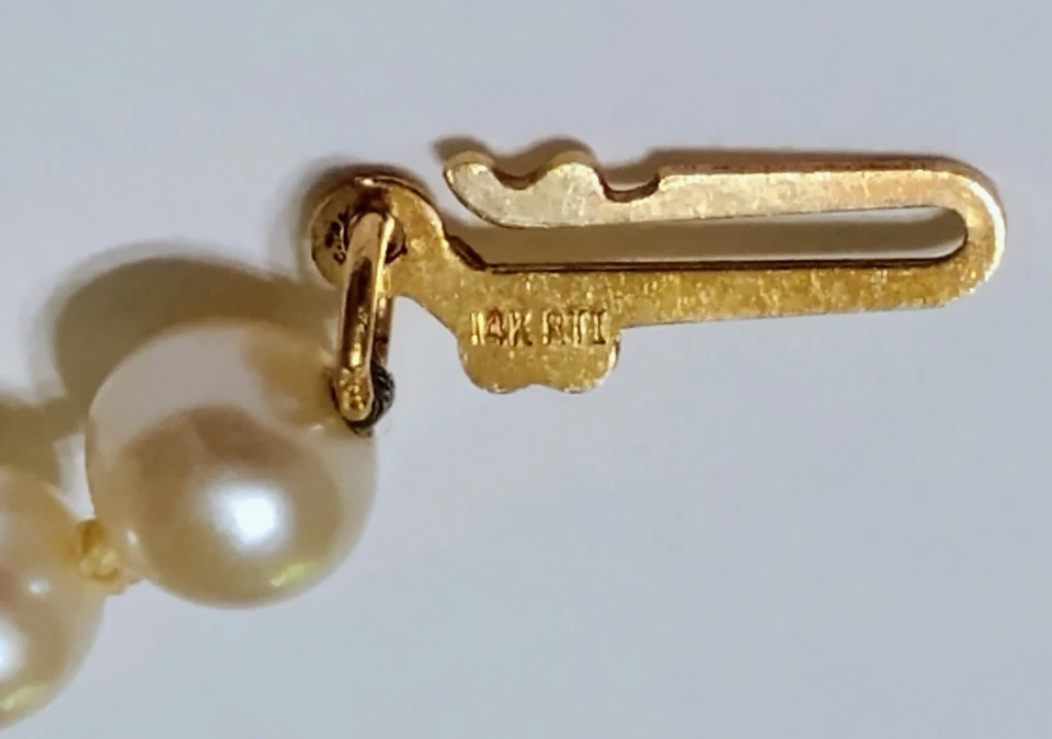 "Pulsera perlas 14K RTI broche 7""" Foto 4 de 4