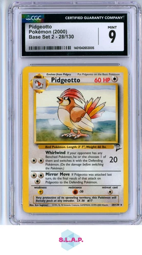PIDGEOTTO POKÉMON 28/130 2000 BASE SET 2 - ENGLISH CGC 9