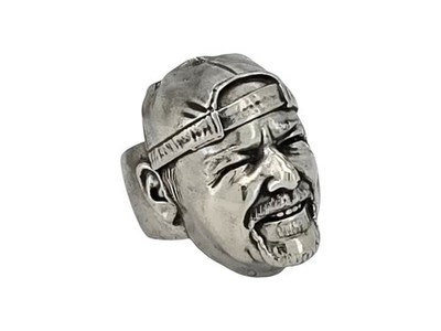 RED VASCO CARVED FACE RING - BRONZE - MADE IN ITALY