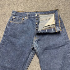 Vintage 90s Levis 501xx Jeans Dark Straight Button 34x30 Tag 35x33 Non Selvedge