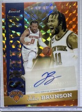 2025-26 Topps Finest Jalen Brunson Orange Geometric Masters Auto Color Match /15
