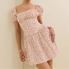 NWT $228 Reformation Marielle Mini Dress In Fresa Sz 4