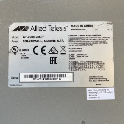 Allied Telesis AT-X230-28GP 24 Port Edge Switch Verint , pre-owned . 