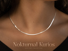 925 sterling silver herringbone chain necklace 18"