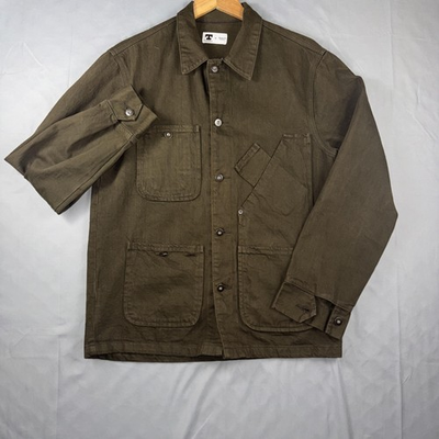 #ad Tellason Jacket Mens Medium Brown Cone Denim Chore Utility Workwear Made USA $149.99