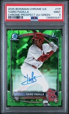 2025 BOWMAN CHROME SAPPHIRE EDITION CHROME PROSPECT AUTO YAIRO PADILLA /99 PSA 9