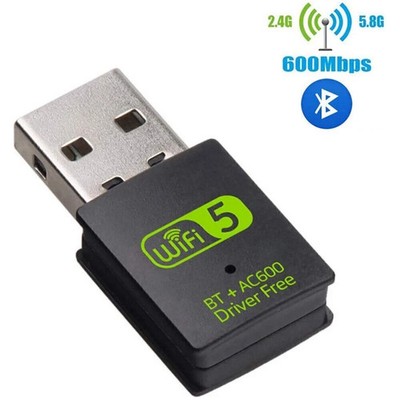 USB WiFi Bluetooth Adapter 600Mbps Dual Band 2.4/5Ghz Wireless Network Receiver