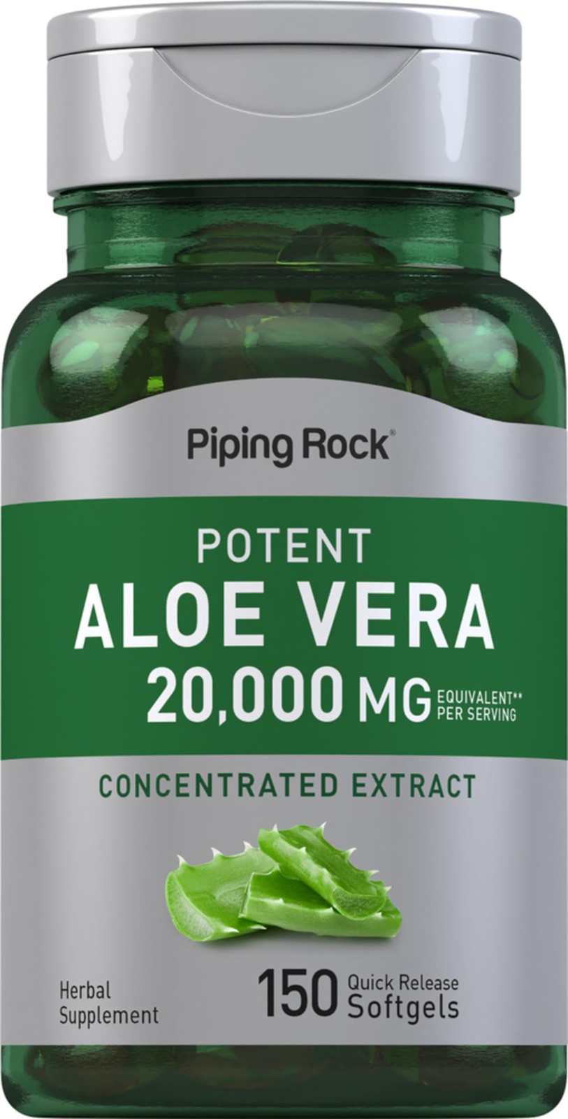 Aloe Vera Capsules 20000mg, 150 Softgels, Non-GMO, Gluten-Free Supplement