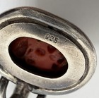 Old Pawn Vintage Native American Sterling Silver Coral Chunky Pendant — photo 7