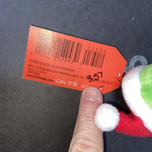 Tarjetas de colección 1998 Hallmark Dr Suess Grinch peluche 9" nuevas con etiquetas - Imagen 7 de 11