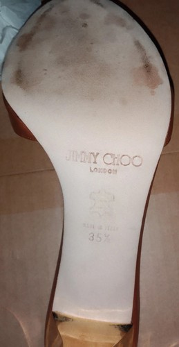 Jimmy Choo London Tan Nappa Watersnake Gold High Heel Shoes Size 35.5 RRP E450 - Picture 9 of 10