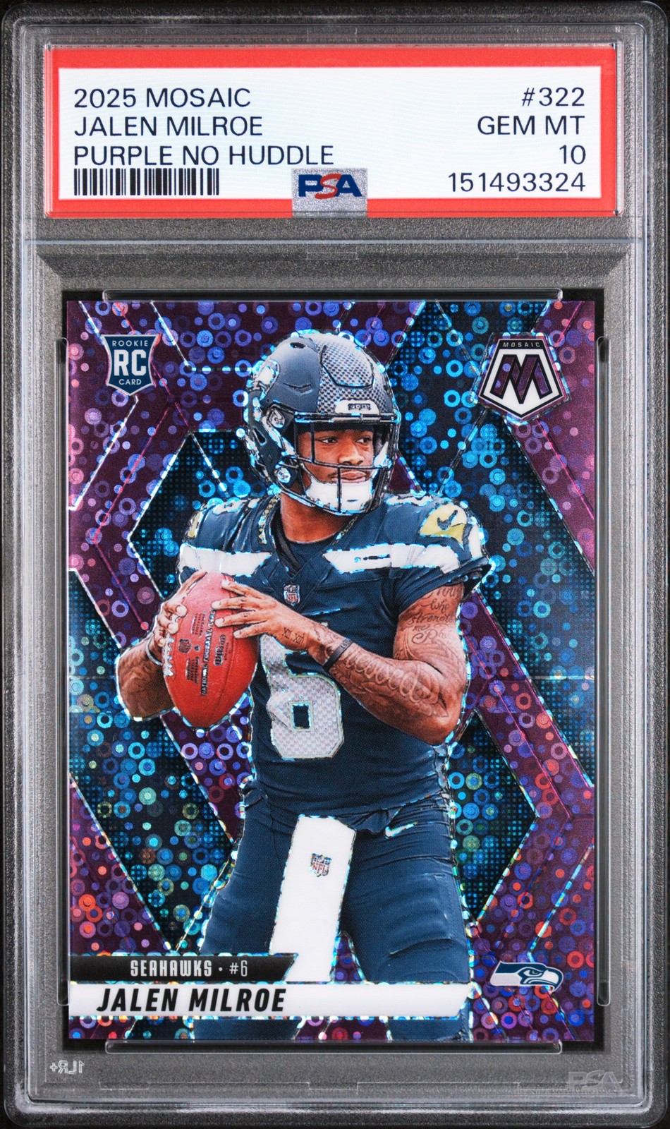 Jalen Milroe Panini Mosaic #322 Purple No Huddle