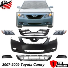 Front Bumper Cover & Headlight Assembly Kit For 2007-2009 Toyota Camry