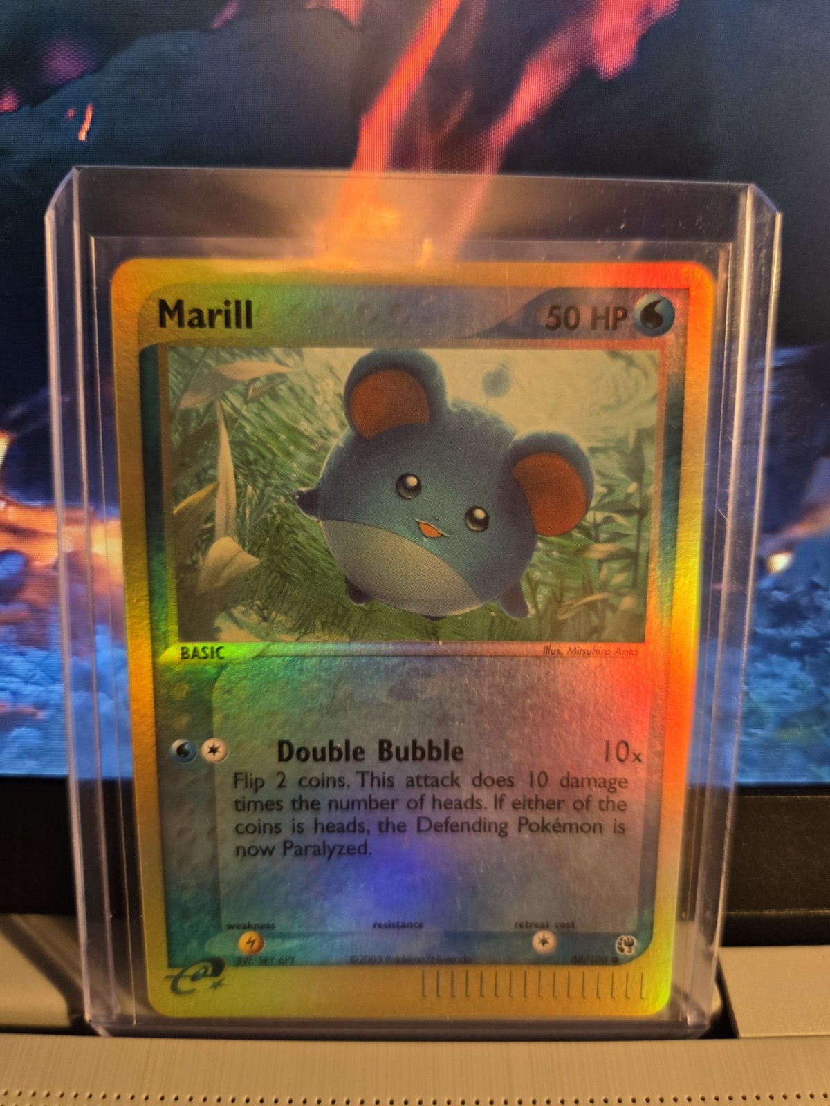 Pokémon TCG Marill 68/100 Reverse Holo Card EX Sandstorm 2003 - Near Mint