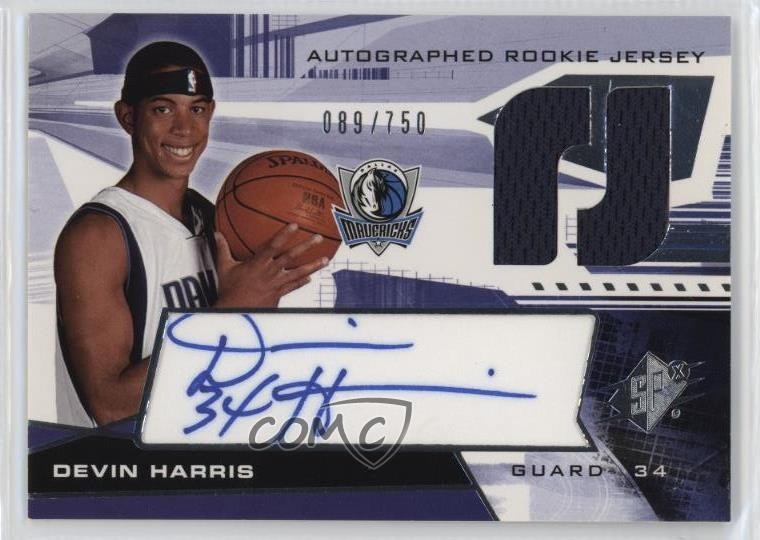 2004-05 SPx Auto Rookie Jersey /750 Devin Harris #144 Rookie Auto RC 2y0