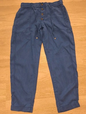 Esprit Damen Hose mit Leinen Gr. 38 - Neuwertig