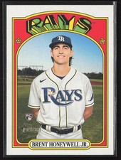 2021 Topps Heritage Brent Honeywell Jr. #523 Rookie Tampa Bay Rays CF