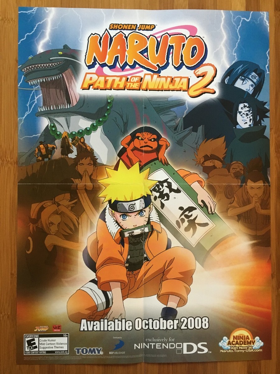 Official Naruto Path & Clash of the Ninja 2 DS Wii 2008 2-Sided