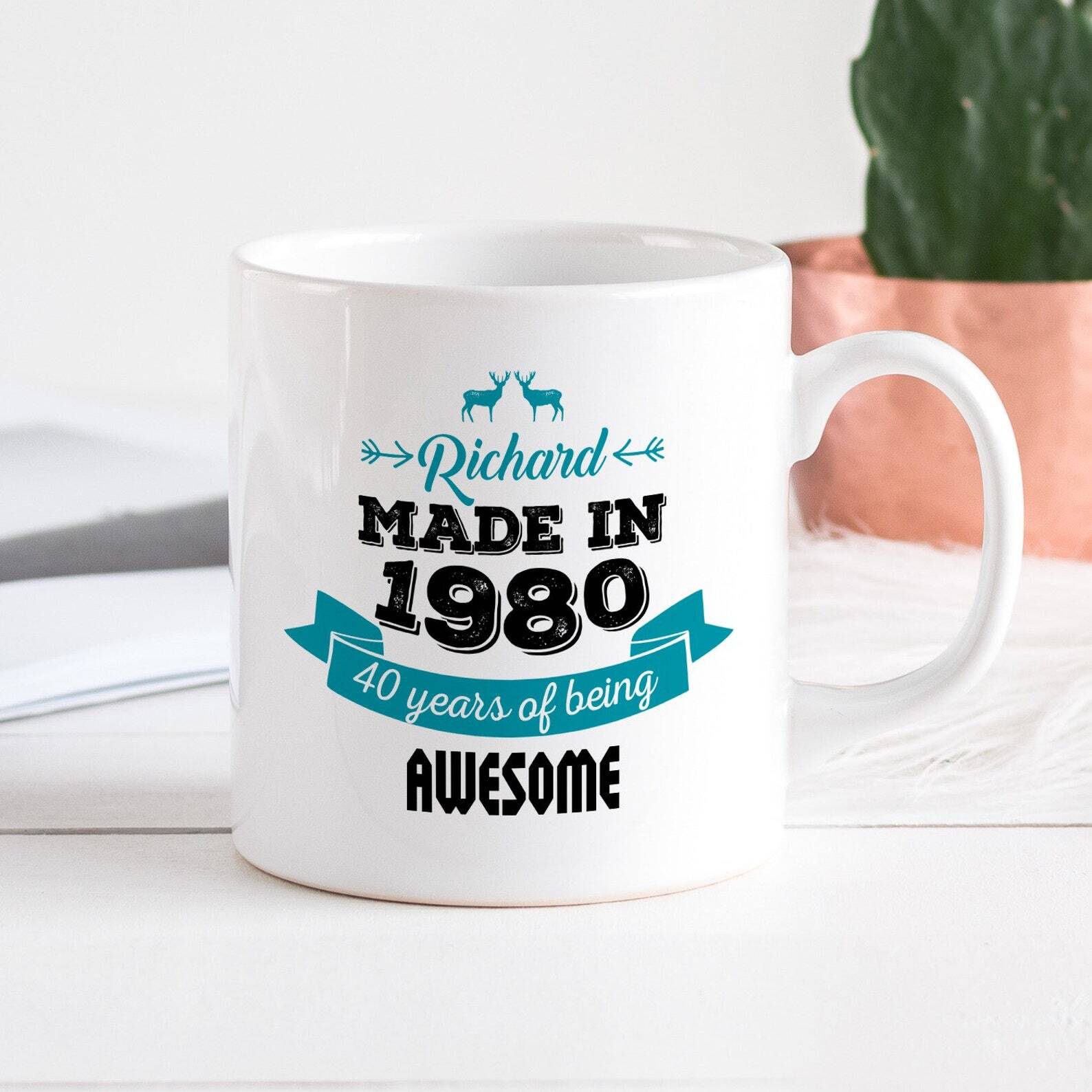 Made In Birthday Gift For Him Personalized Mug With A Name Made In 1980 1990