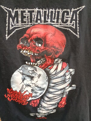 Vtg 2004 Metallica Madly In Anger Concert Tour Black T-Shirt Heavy