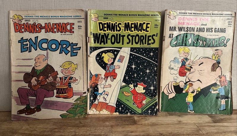 1973 Dennis The Menace Comic Book Lot Of 3 Encore Way Out Stories Christmas